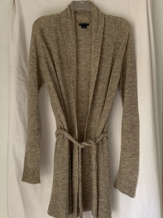 Theory alpaca/wool blend loose knit belted cardigan - Picture 1 of 7